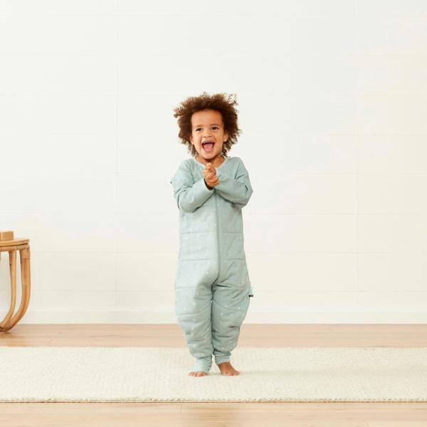 ergoPouch - Organic Winter Long Sleeved Sleep Onesie - Sage - 3.5 TOG