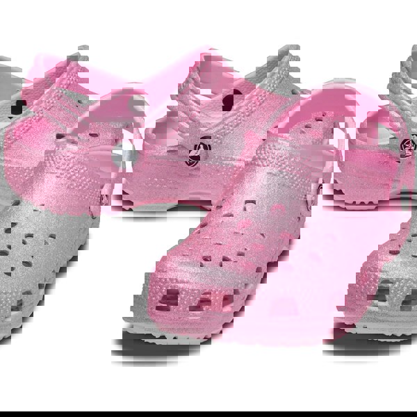 Crocs Classic Glitter Thermoplastic Pink Tweed Glitter Loafers