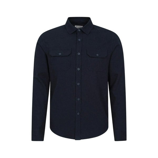 Mountain Warehouse Mens Trace Flannel Long-Sleeved Shirt - Navy