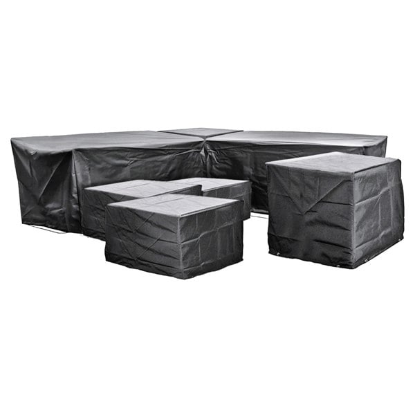 Cozy Bay Furniture Cozy Bay EZBreathe Malta 9 Seat Twin Stool Furniture Set Cover in Black