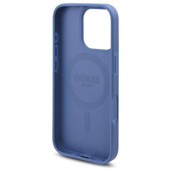 Guess 4G Flower Printed Hardcase with MagSafe for iPhone 16 Pro 6.3" Blue - GUHMP16LP4ROPEMCB