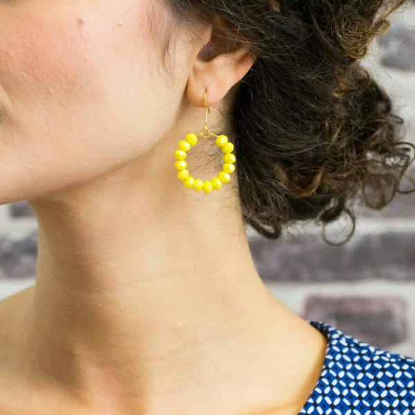 Beaded Hoop Earrings - alternative angle