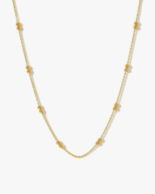 Elk & Bloom 14K Gold Double Beaded Satellite Chain Necklace