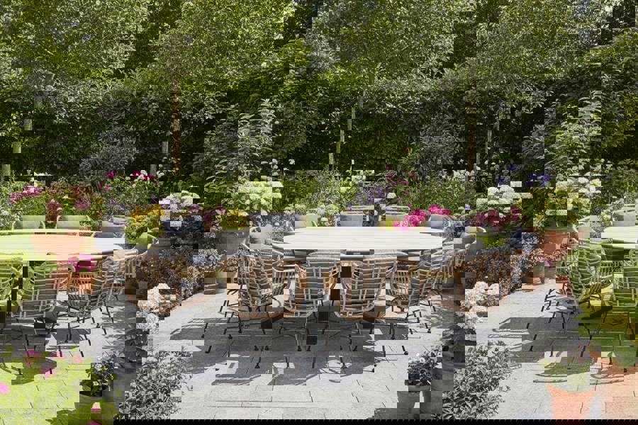 Garden Impressions Edison Natural - Eight Seater Oval Dining Suite with Margriet Chairs