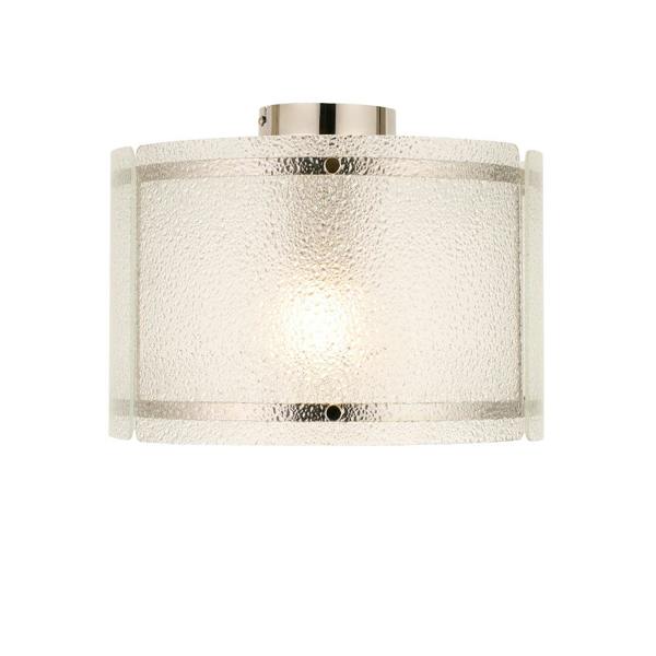 Pagazzi Lighting Traynor Clear And Satin Nickel Flush Ceiling Light