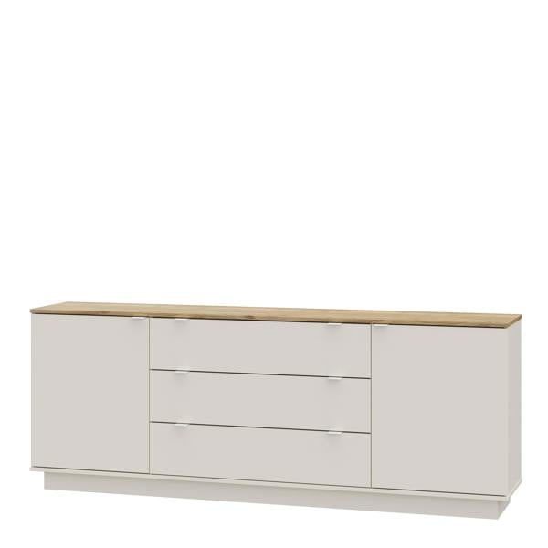 Furniture To Go Ganymede Large Sideboard with 3 Drawers & 2 Doors in Mauvella Oak and Sand