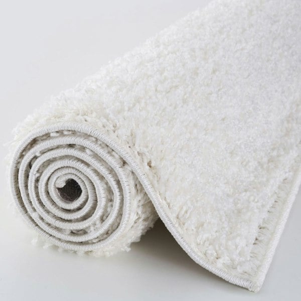 Shaggy Rug Plain White high quality, non-shedding