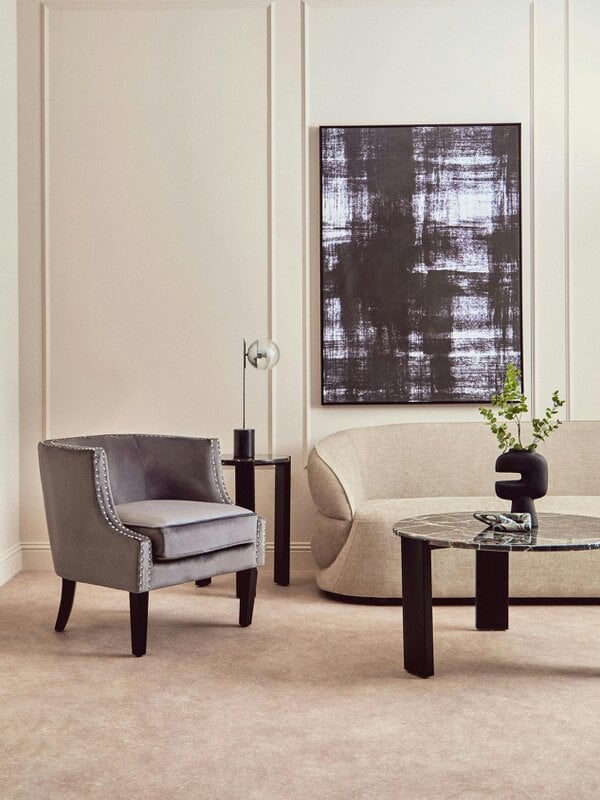 Interiors by Premier Larissa Grey Velvet Studded Chair