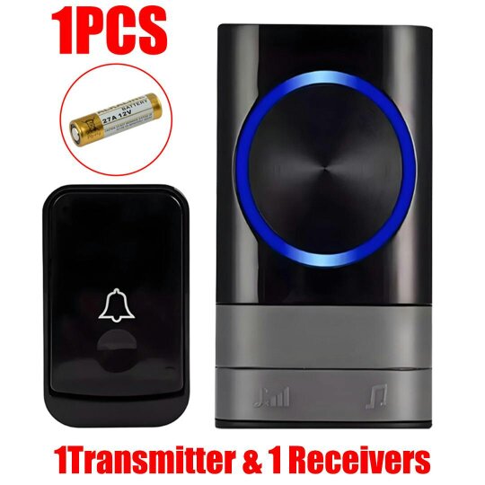 Havendro Wireless Door Bells Waterproof Long Range Plug in Home Cordless Doorbell - 1PC black - plastic
