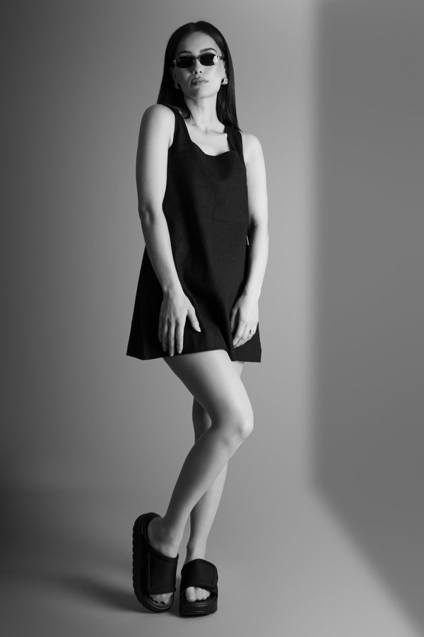 BALOU WOMENS LINEN MINI DRESS