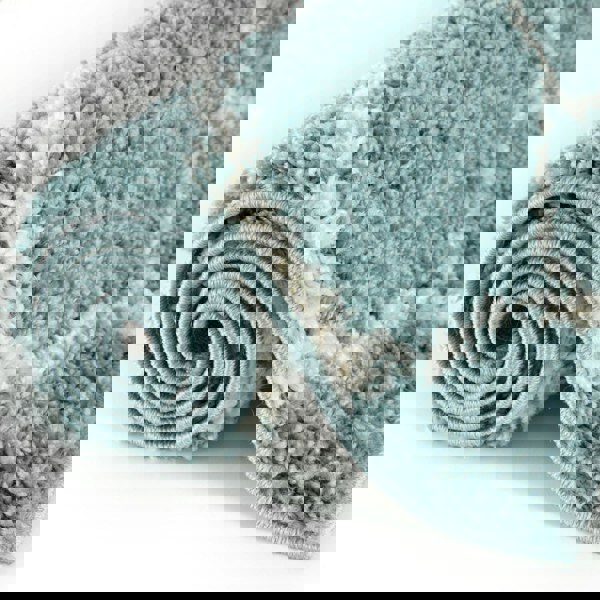 Trellis Design Thick Shaggy Area Rugs Duck Egg Blue