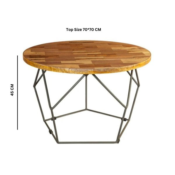 IH Design Codd Round Coffee Table with Metal Base