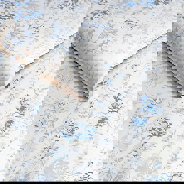 Shabby Chic Rachel Ashwell Romantic Rose Wallpaper | Blue