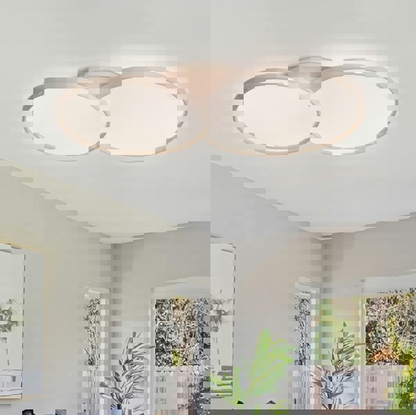 Lightsin Full Spectrum Dimmable Ivory White Aluminum Round LED Ceiling Light Lightsin UK 2 Circles In Stock 