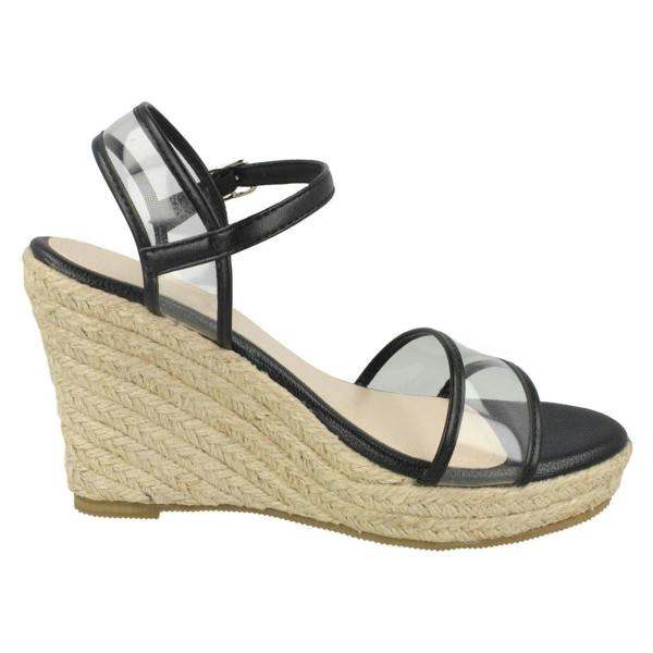 Savannah Ladies Savannah Transparent Strap Wedges