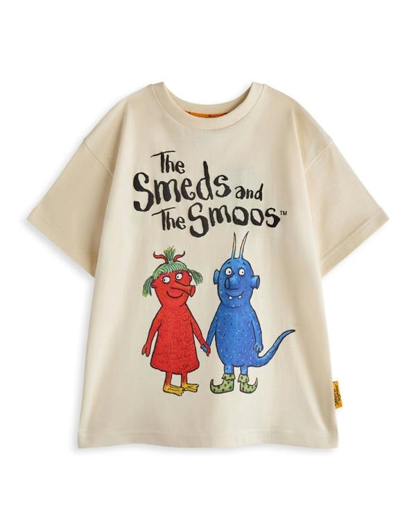 Gruffalo & Friends The Smeds and the Smoos Unisex Kids Beige Multi Character Short Sleeved T-Shirt