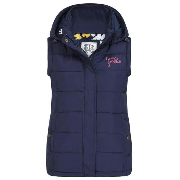 Lazy Jacks Womens/Ladies Contrast Lining Gilet - Marine - 