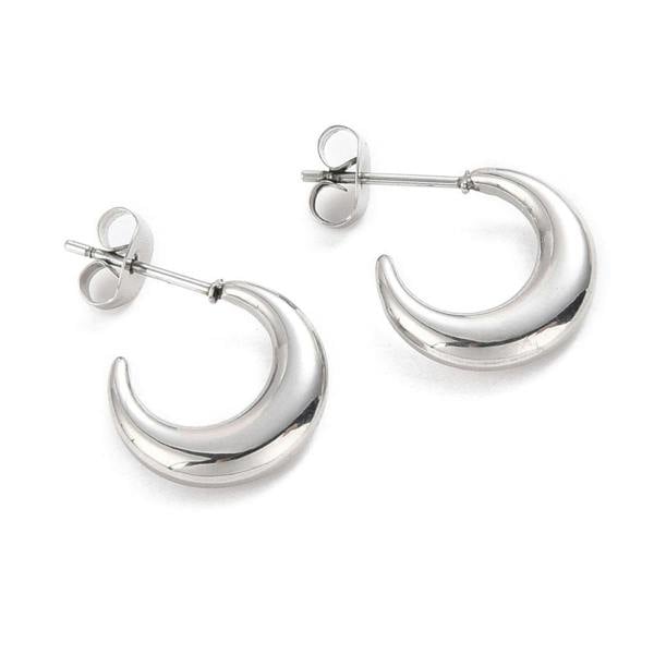 Aye Do Gifts Moon Hoop Silver Earrings