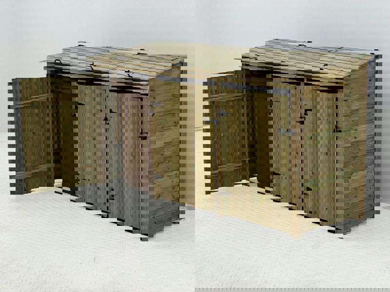 Arbor Garden Solutions Premium Tongue and Groove Wooden Wheelie Bin Store