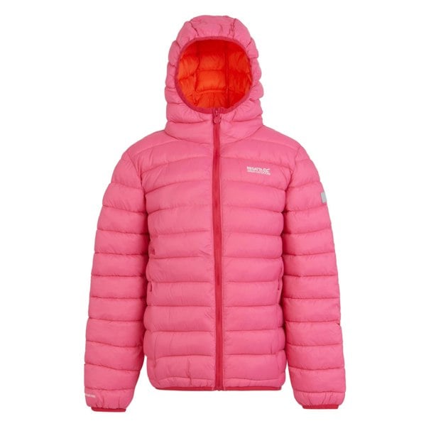 Regatta Girls Marizion Hooded Padded Jacket - Flamingo Pink/Satsuma