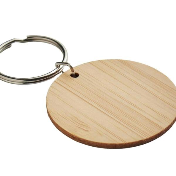 MidOcean RoundBoo Round Bamboo Keyring - Wood - 