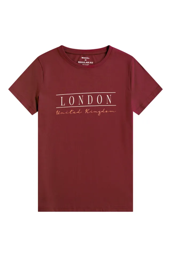 Mountain Warehouse Mens London Short Sleeved T-Shirt - Burgundy