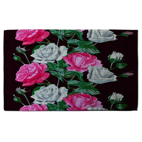 Benjamin Tate Design pattern of Pink and White Flowers (Bath Towel)