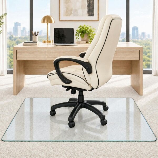 Marvelux Tempered Glass Chair Mat for All Carpet Thicknesses & Hard Floors