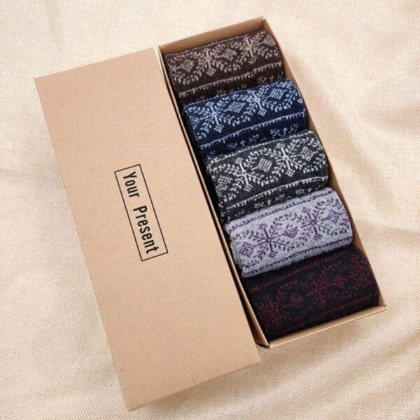 Leaper Boxed Set of 5 Pairs Wool Men’s Socks