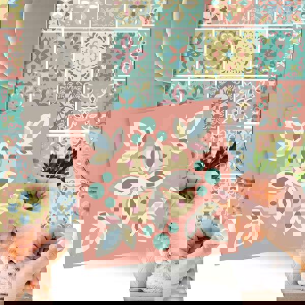 WT1558 - Marbella Colourful Spanish Wall Tile Sticker Set - 15 cm x 15 cm - 24 pcs