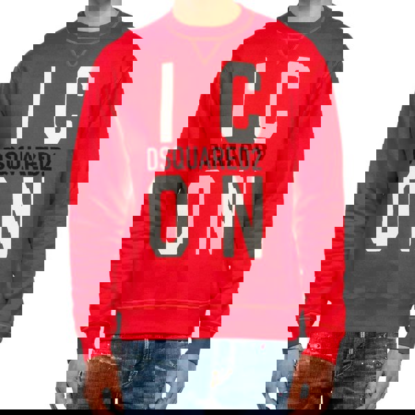 Dsquared2 Block Icon Logo Cool Fit Red Sweatshirt XS