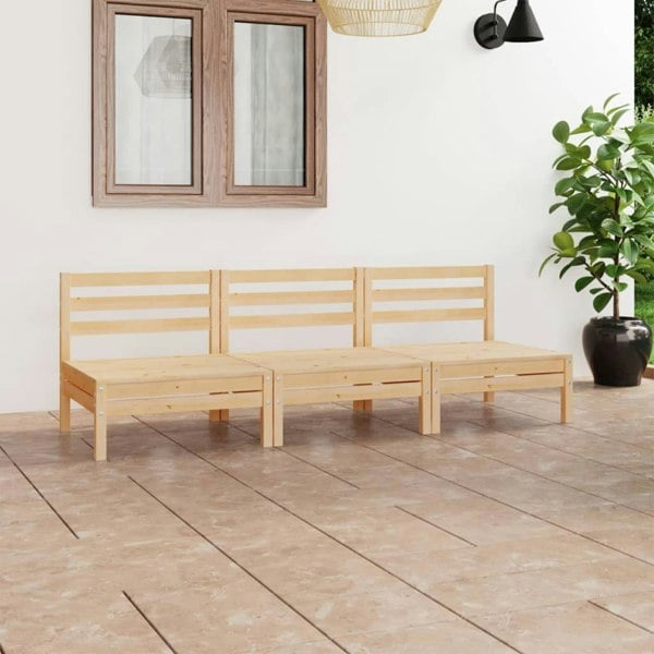 Berkfield 3 Piece Garden Lounge Set Solid Pinewood