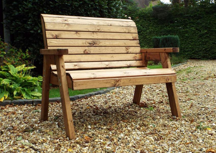 Samuel Alexander Charles Taylor Hand Made Traditional 2 Seater Chunky Rustic Wooden Garden Bench Furniture