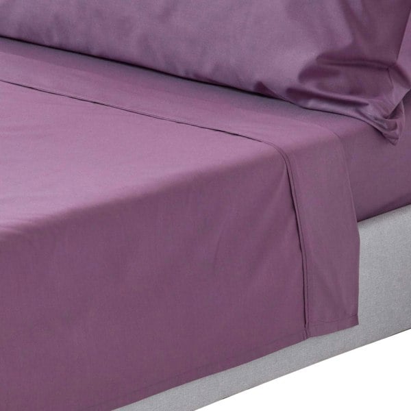 HOMESCAPES Crisp & Cool 200 TC Egyptian Cotton Percale Flat Sheet