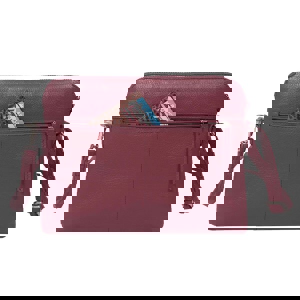 Assots London 'JEAN' Carmine Pink Real Soft Pebble Grain Leather Crossbody Bag