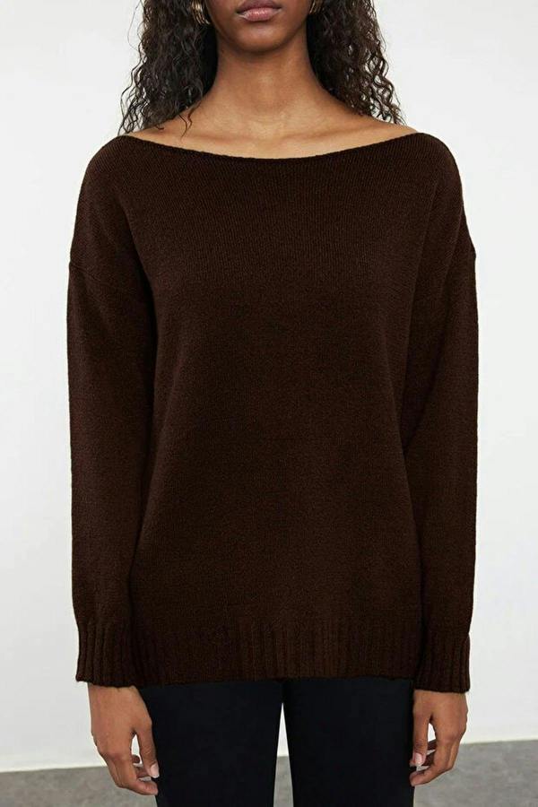 WOVCOR Boat Neck Basic Knit Sweater
