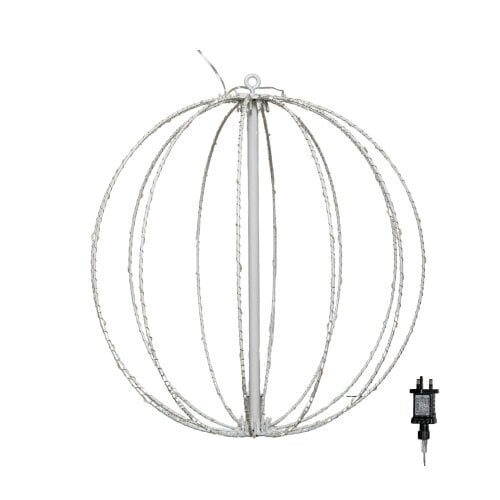 Samuel Alexander 40cm White Metal Folding Christmas Ball with 156 Warm White LEDs
