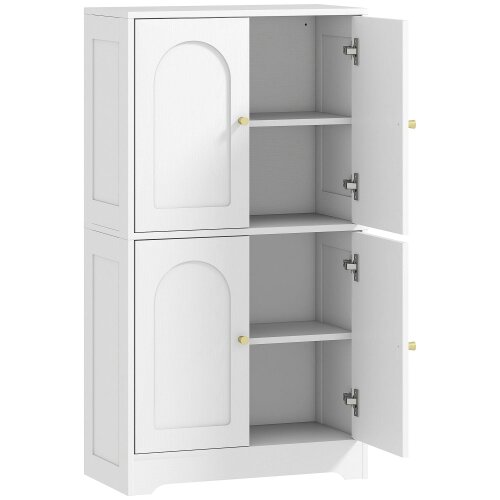 Wyld Haus Suzino 110cm Wooden White 4 Door Kitchen Storage Cabinet With Adjustable Shelves