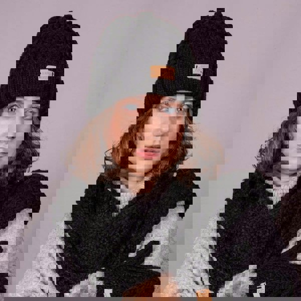 Aran Cable Knit Beanie Hat Aran Cable Knit Beanie Hat | Traditional Honeycomb Design