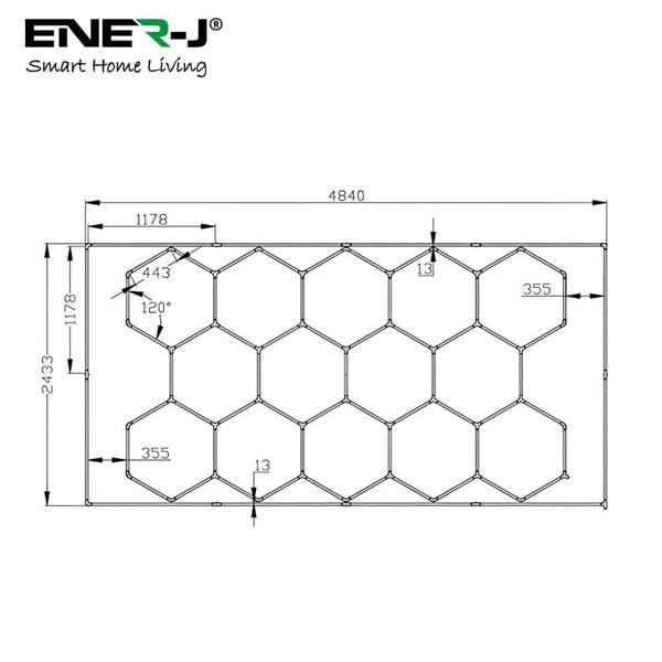 ENER-J 600W Car Showroom Light 440mm*23.6mm *38.1mm(57pcs)+1175mm*23.6mm *38.1mm(12pcs),PC T5 Tubes, 4000K, 100-120lm/W