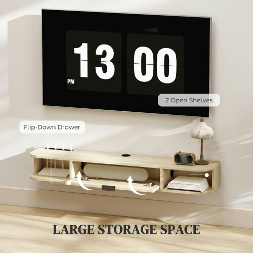 Wyld Haus Avalani 120cm Natural Finish Floating TV Unit For Screens Up To 50 Inches