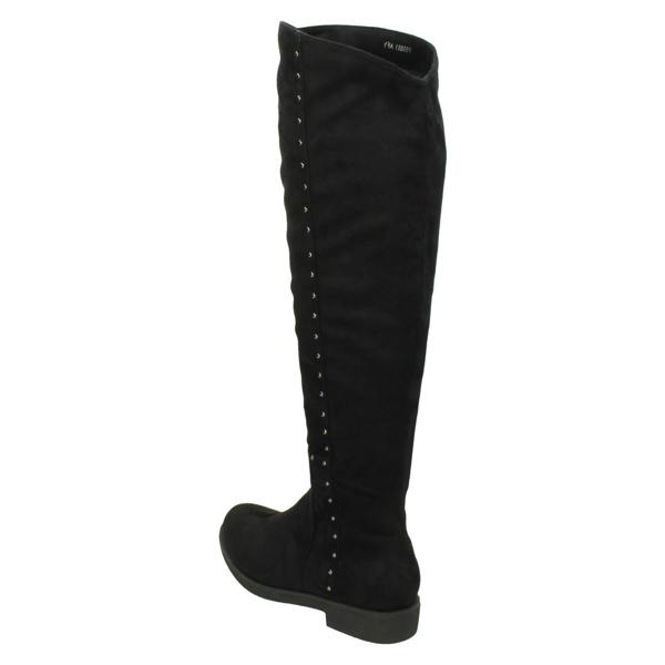 Spot On Ladies Spot On Mid Heel Knee High Boots