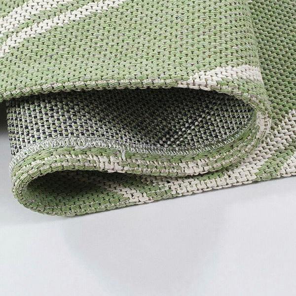 Runner Rug Geometric 100% Cotton Washable Woven Carpet Natural Diamond Patterned Mat - 75x300cm