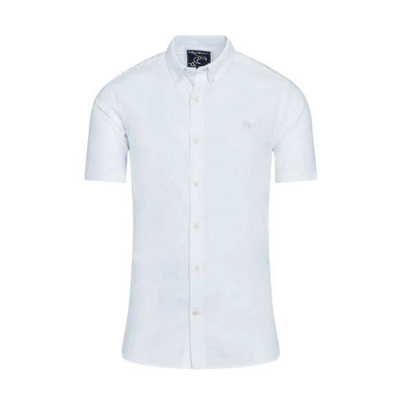 Raging Bull Mens Oxford Lightweight Short-Sleeved Shirt - White