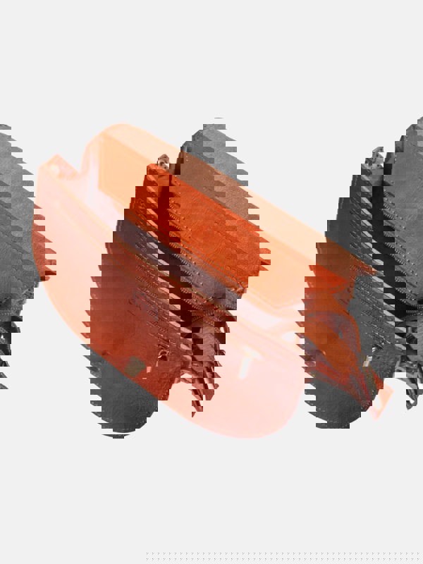 Berber Leather The Temara Embossed Saddle Bag in Light Brown