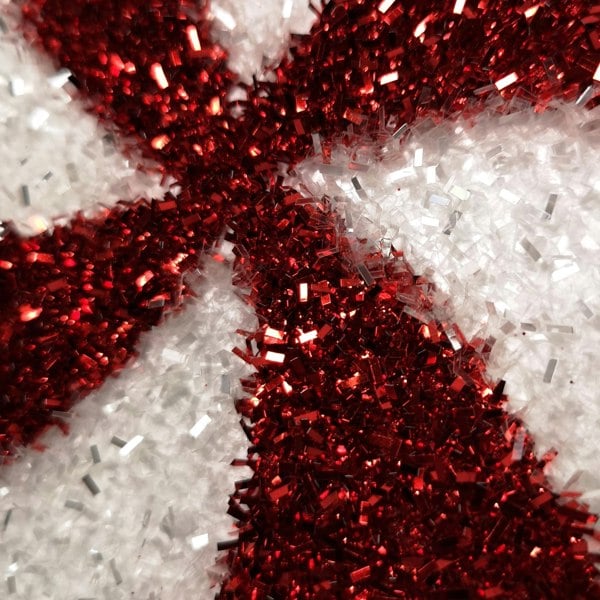 Samuel Alexander 33cm Red and White Swirl Glitter Candy Cane Lollipop Christmas Decoration with Stem