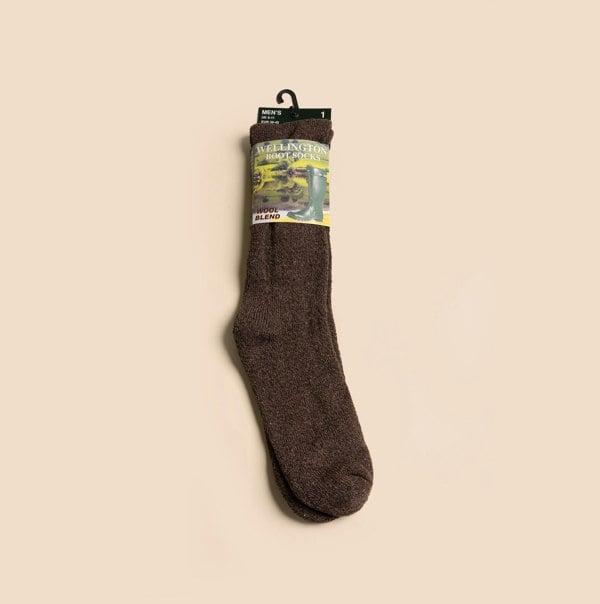 Mud Dogs 34SED013 Mens Wellington Boot Socks Brown