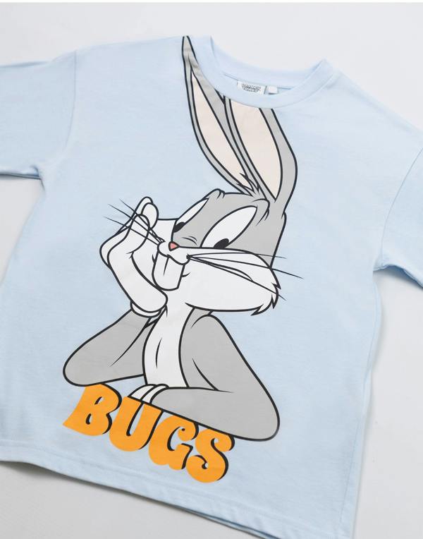 Vanilla Underground Looney Tunes Boys Blue Bugs Short Sleeved T-Shirt