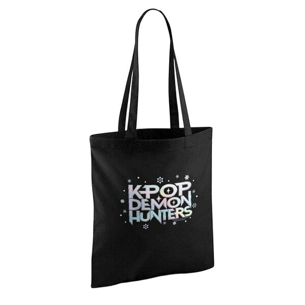 K-Pop Demon Hunters Snowflake Travel Logo Tote Bag - Black