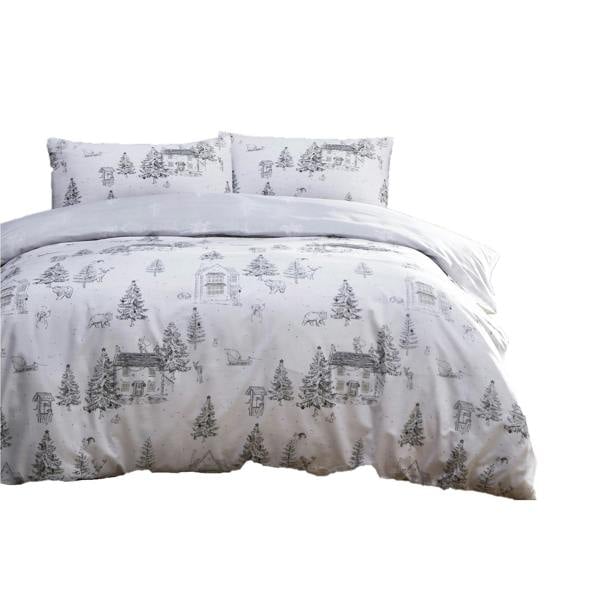 Furn Toile Duvet Cover Set - White/Grey